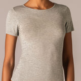 Maglia Manica Corta Girocollo in Modal - GRIGIO MELANGE - 6010