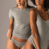 Maglia Manica Corta Girocollo in Modal - GRIGIO MELANGE - 6010