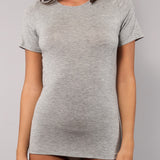 Maglia Manica Corta Girocollo in Modal - GRIGIO MELANGE - 6010