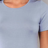 Maglia Manica Corta Girocollo in Modal - DENIM - 6010