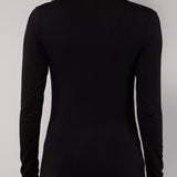Maglia Manica Lunga Scollo Profondo in Modal - NERO - 6012