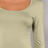 Maglia Manica Lunga Scollo Profondo in Modal - VERDE MILITARE - 6012