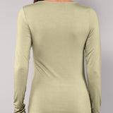 Maglia Manica Lunga Scollo Profondo in Modal - VERDE MILITARE - 6012