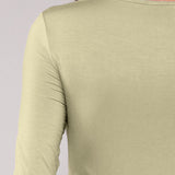 Maglia Manica Lunga Scollo Profondo in Modal - VERDE MILITARE - 6012