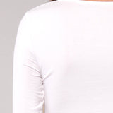Maglia Manica Lunga Scollo Profondo in Modal - MILK - 6012