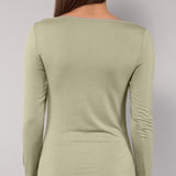 Maglia Manica Lunga Scollo a Barchetta in Modal - VERDE MILITARE - 6014