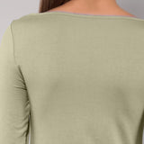 Maglia Manica Lunga Scollo a Barchetta in Modal - VERDE MILITARE - 6014