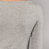 Maglia Manica Lunga Scollo a Barchetta in Modal - GRIGIO MELANGE - 6014