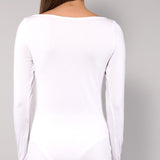Maglia Manica Lunga Scollo a Barchetta in Modal - MILK - 6014