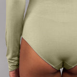 Body a Collo Alto in Modal - VERDE MILITARE - 6018