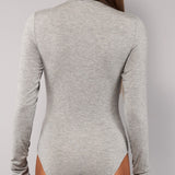 Body a Collo Alto in Modal - GRIGIO MELANGE - 6018