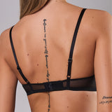 Reggiseno con ferretto in tulle ricamato floreale - NERO - 8010
