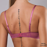 Reggiseno imbottito con ferretto con ricamo floreale - MALVA - 8012