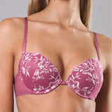 Reggiseno push-up con ricamo floreale elegante - MALVA - 8014