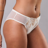 Slip donna in tulle ricamato floreale - MILK - 8015