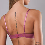 Reggiseno imbottito senza ferretto con ricamo floreale - MALVA - 8016