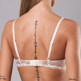 Reggiseno imbottito senza ferretto con ricamo floreale - MILK - 8016
