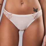 Brasiliana donna in tulle ricamato floreale - MILK - 8017
