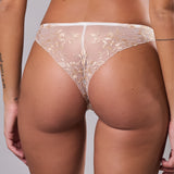Brasiliana donna in tulle ricamato floreale - MILK - 8017