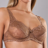 Reggiseno francese con ferretto in pizzo floreale - CARAMELLO - 8030