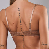 Reggiseno francese con ferretto in pizzo floreale - CARAMELLO - 8030