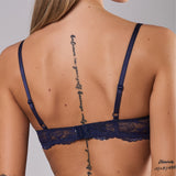 Reggiseno push-up con ferretto in pizzo - BLU - 8034