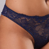 Slip donna in pizzo floreale - BLU - 8035