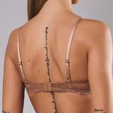 Reggiseno imbottito senza ferretto in pizzo - CARAMELLO - 8036