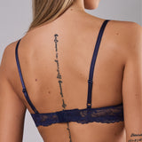 Reggiseno imbottito senza ferretto in pizzo - BLU - 8036
