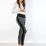 Leggings a vita alta bicolor grigio e nero - GRIGIO - LG03