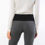 Leggings a vita alta bicolor grigio e nero - GRIGIO - LG03