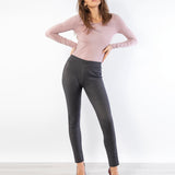 Leggings gessato con interno in micropile - VARIANTE UNICA - LG05