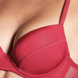 Reggiseno con coppe imbottite e ferretto - ROSSO - 7612