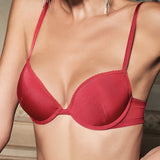 Push-up con coppe graduate, ferretto e brasiliana - ROSSO - 76147