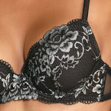 Reggiseno con coppe imbottite, ferretto e brasiliana - ANTRACITE - 76327