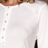 Camicia da notte serafino manica lunga, lunghezza 95 cm in taglia S - MILK - EL25