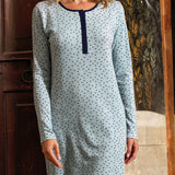 Camicia da notte serafino a manica lunga, lunghezza 90 cm in taglia S - BLU NOTTE - HP25