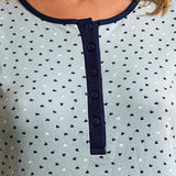 Camicia da notte serafino a manica lunga, lunghezza 90 cm in taglia S - BLU NOTTE - HP25