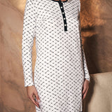 Camicia da notte serafino a manica lunga, lunghezza 90 cm in taglia S - MILK - LV25