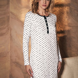 Camicia da notte serafino a manica lunga, lunghezza 90 cm in taglia S - MILK - LV25