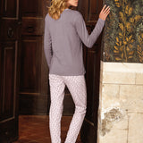Pigiama girocollo a manica lunga e pantalone lungo - PINK - NA12