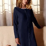 Camicia da notte aperta a manica lunga - BLU - PE23