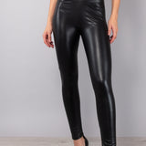 Leggings ecopelle con interno in micropile - NERO - 4 - NERO - LG11