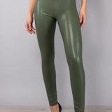 Leggings ecopelle con interno in micropile - VERDE - 4 - VERDE - LG11