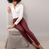 Leggings ecopelle con interno in micropile - BORDEAUX - 4 - BORDEAUX - LG11