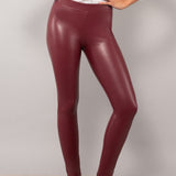 Leggings ecopelle con interno in micropile - BORDEAUX - 4 - BORDEAUX - LG11