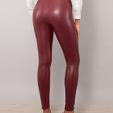 Leggings ecopelle con interno in micropile - BORDEAUX - 4 - BORDEAUX - LG11