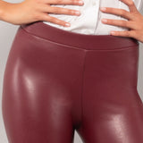 Leggings ecopelle con interno in micropile - BORDEAUX - 4 - BORDEAUX - LG11