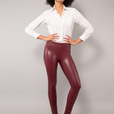 Leggings ecopelle con interno in micropile - BORDEAUX - 4 - BORDEAUX - LG11