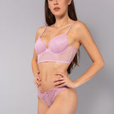 Bustino con coppe imbottite e ferretto - ROSA - 7851